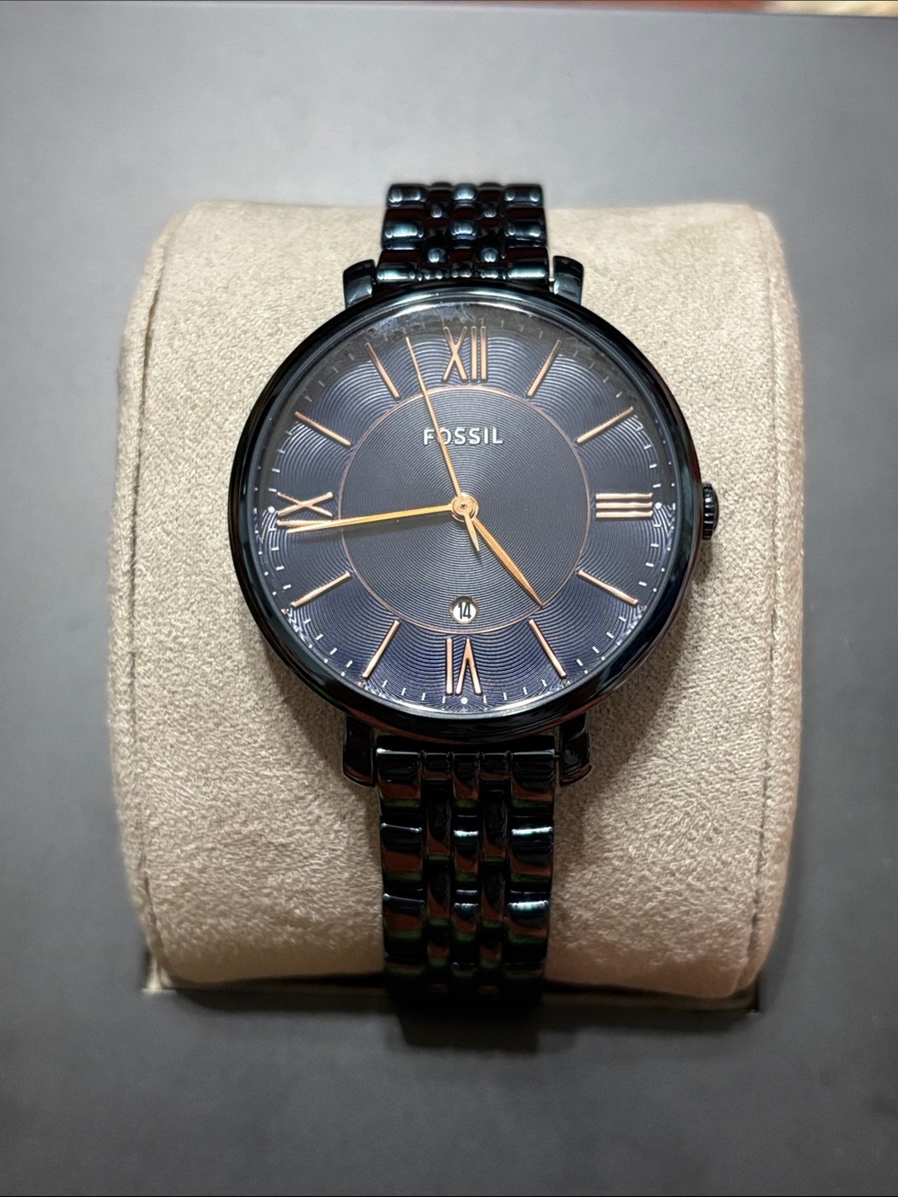 Fossil Black Watch with Rose Gold Roman Numerals